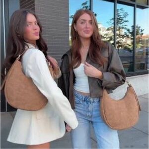 4th & RECKLESS Una Faux Suede Crescent Shoulder  Bag